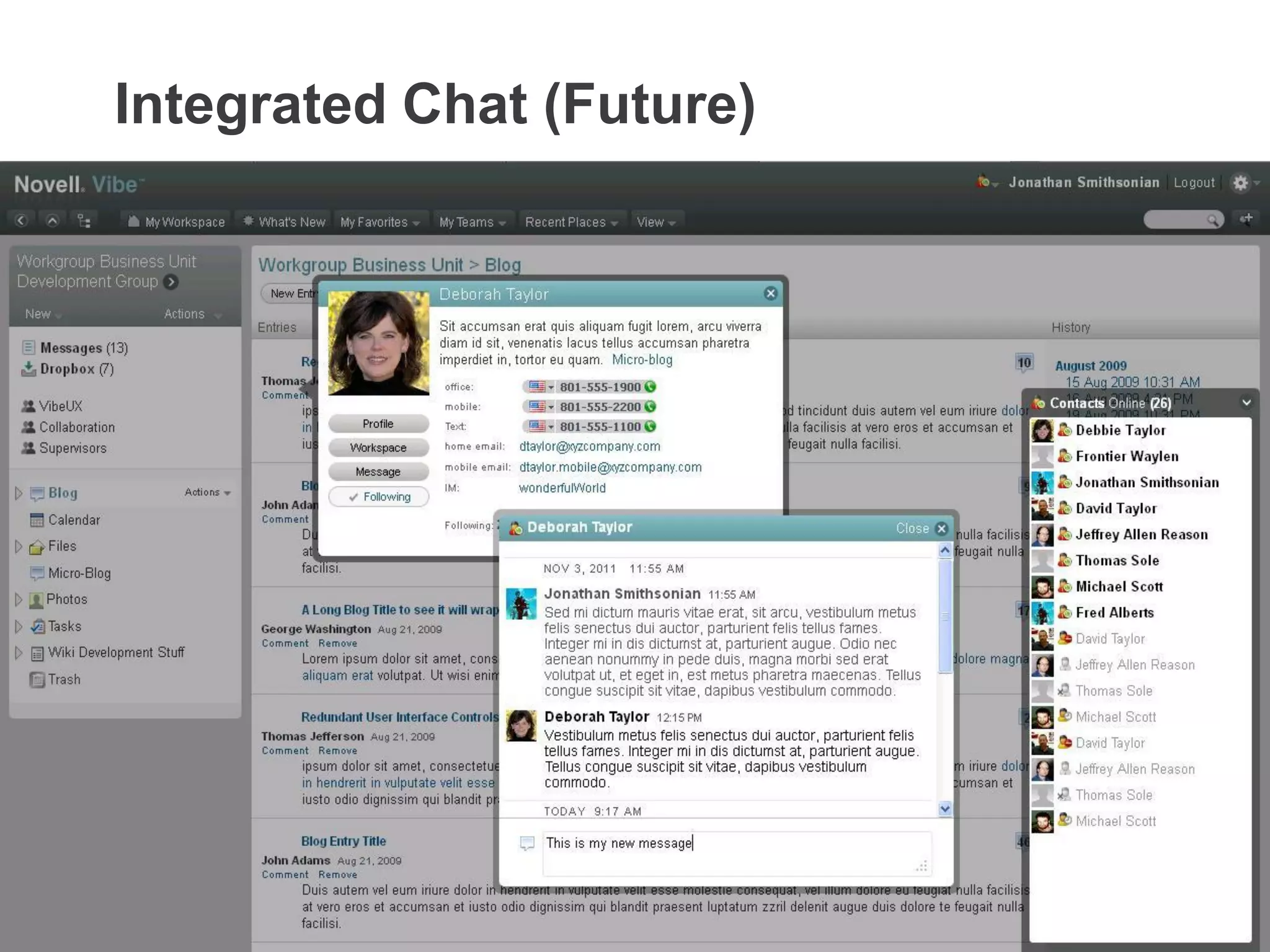 Integrated Chat (Future)




22   © Novell, Inc. All rights reserved.
 
