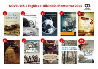 NOVEL∙LES + llegides al Bibliobús Montserrat 2013
   
1

6

2

7

3

4

8

9

5

10

     

 