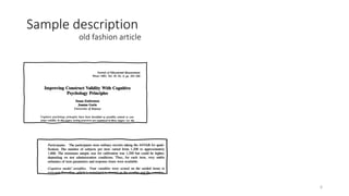 Sample description
old fashion article
6
 