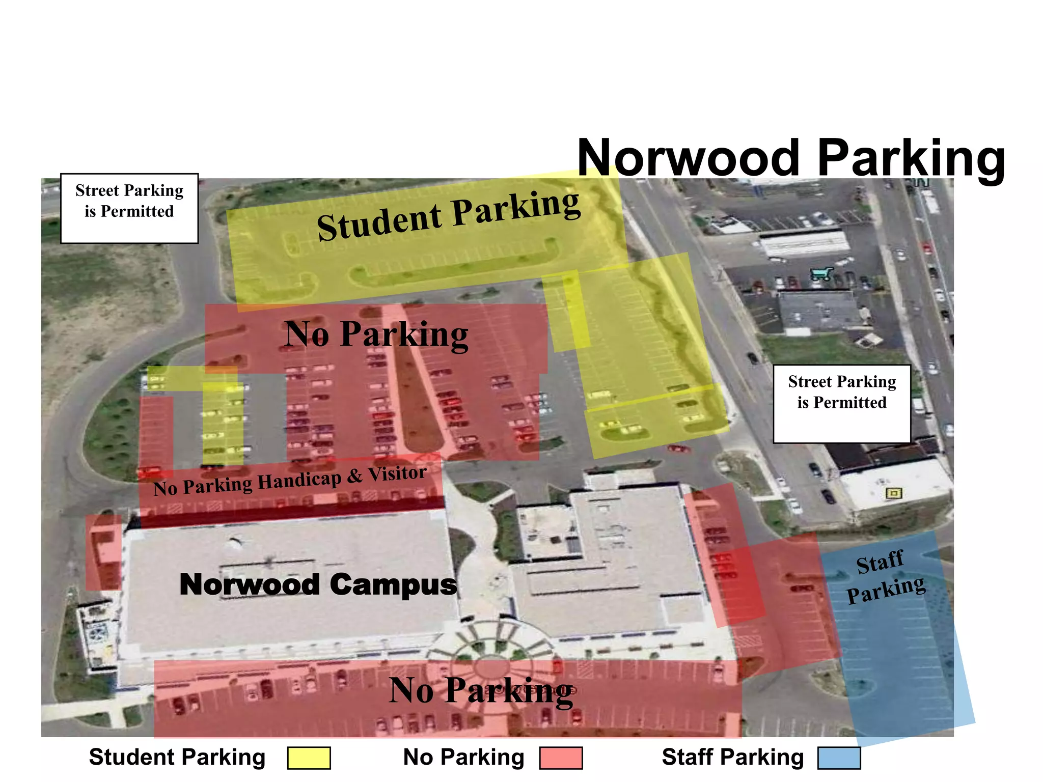 Norwood Parking

Street Parking
is Permitted

No Parking
Street Parking
is Permitted

Norwood Campus

No Parking
Student Parking

No Parking

Staff Parking

 