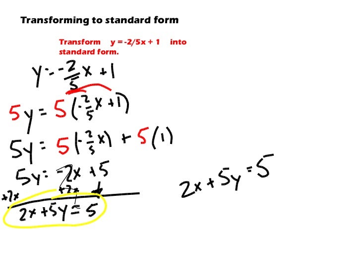 6 2 3 slope intercept and standard forms slope in standard form