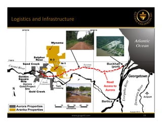 Logistics and Infrastructure




                                              Road 
                                            Access to 
                                             Aurora




                          www.guygold.com                19
 
