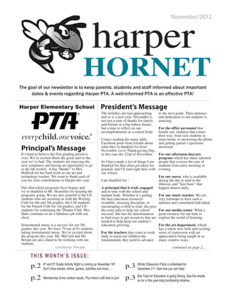 November 2012 Harper PTA Newsletter pg1