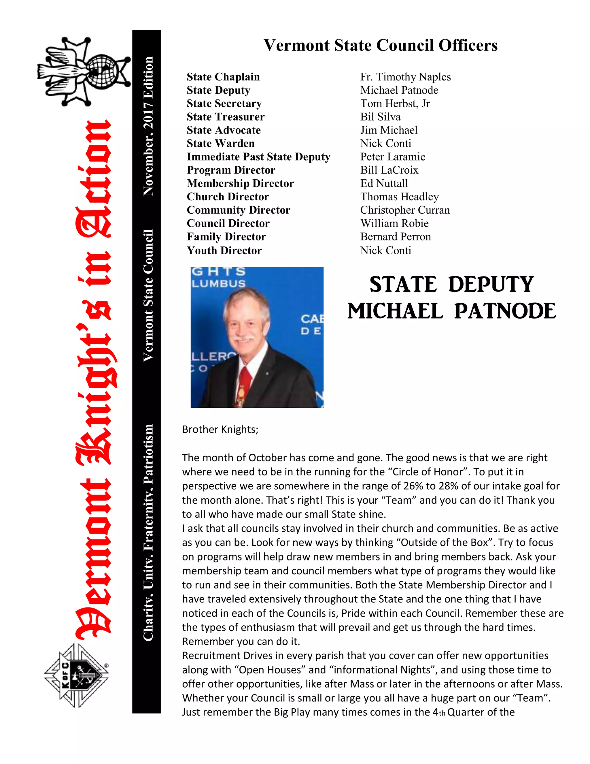 Christopher Patnode Knight's of Columbus November 2017 News Letter | PDF