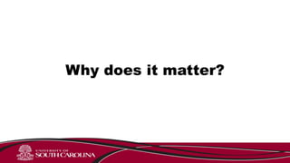 Why does it matter?
 