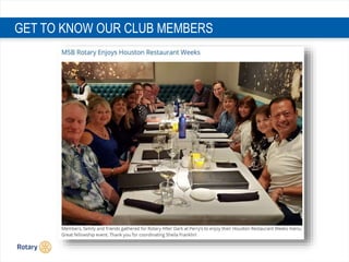 GET TO KNOW OUR CLUB MEMBERS
 
