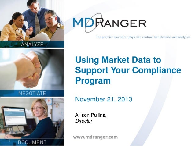 1
Using Market Data to
Support Your Compliance
Program
November 21, 2013
Allison Pullins,
Director
 