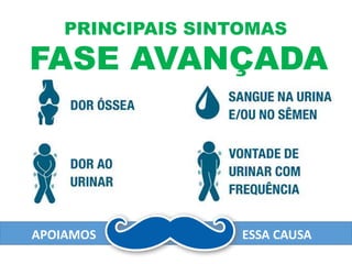 PRINCIPAIS SINTOMAS
FASE AVANÇADA
APOIAMOS ESSA CAUSA
 
