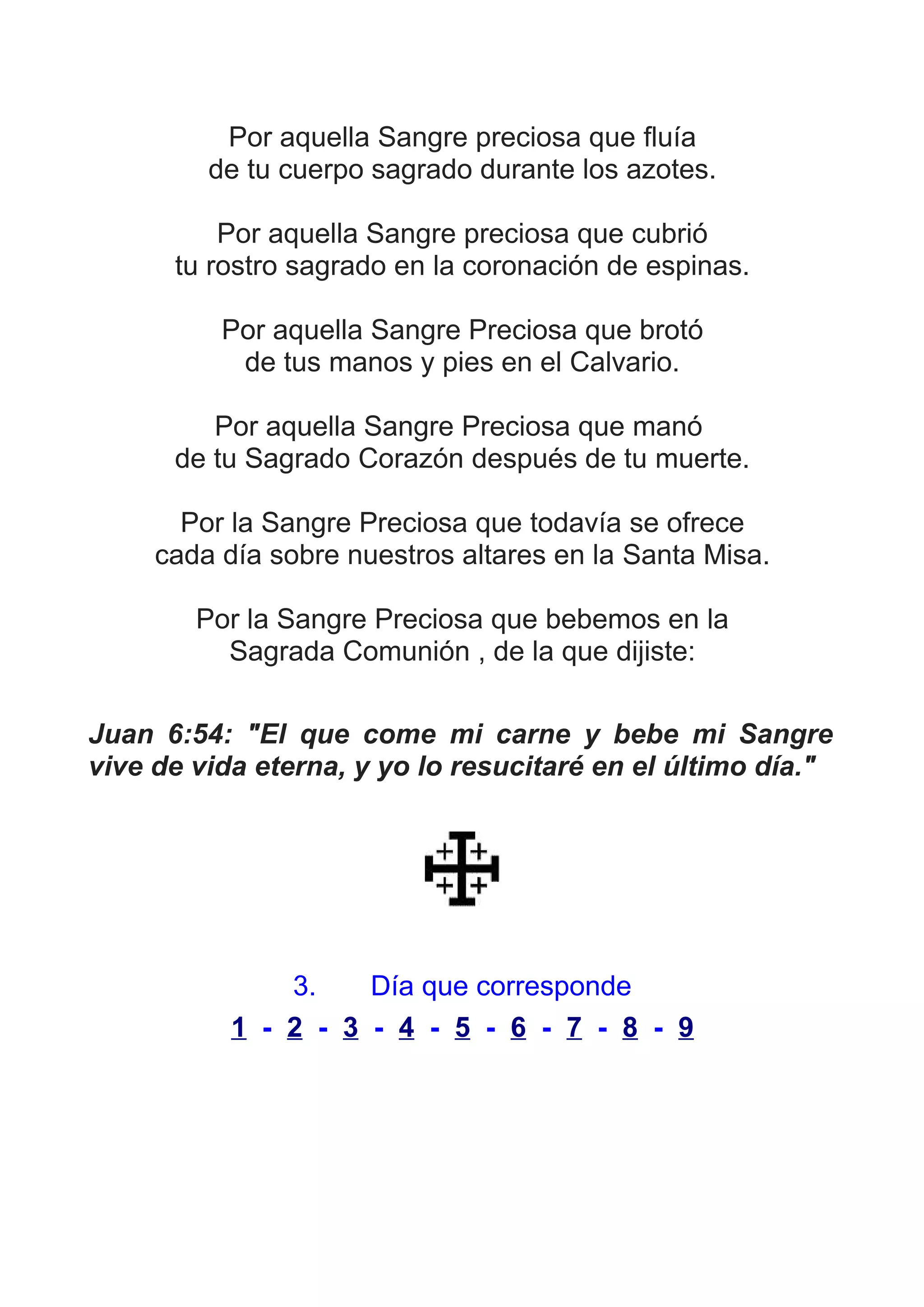 Novena a la Preciosa Sangre de Cristo | PDF