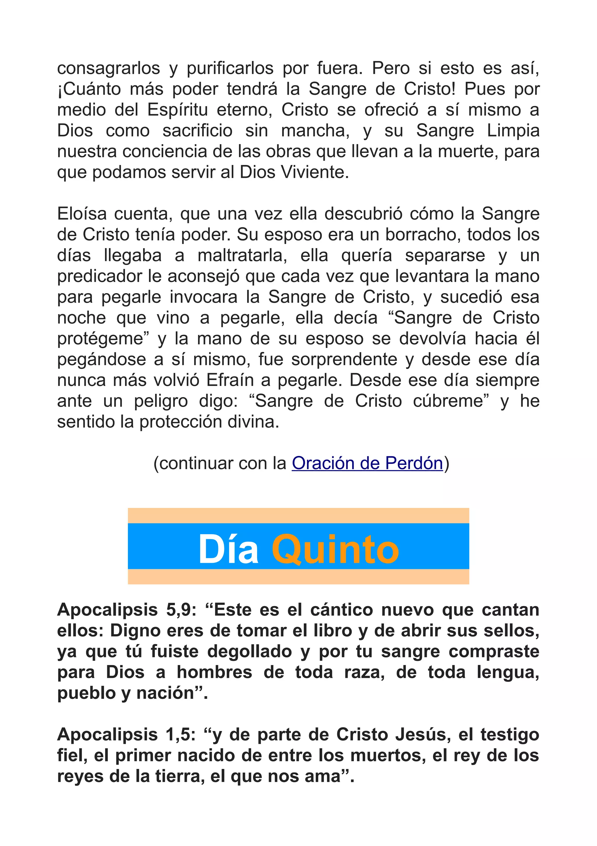 Novena a la Preciosa Sangre de Cristo | PDF