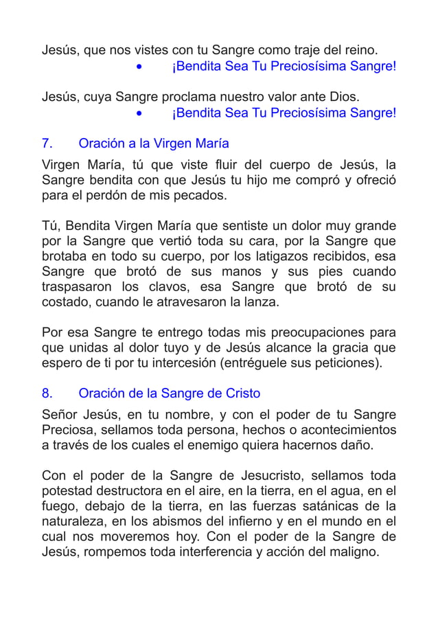 Novena a la Preciosa Sangre de Cristo | PDF