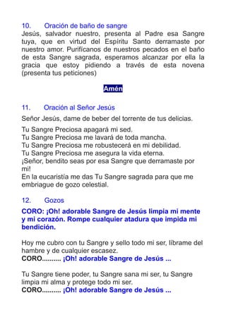 Novena a la Preciosa Sangre de Cristo | PDF