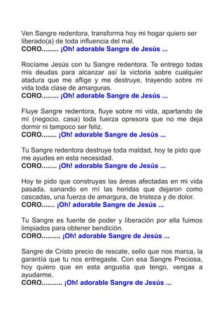 Novena a la Preciosa Sangre de Cristo | PDF