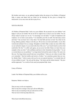 Novena of mother perpetual help | DOC