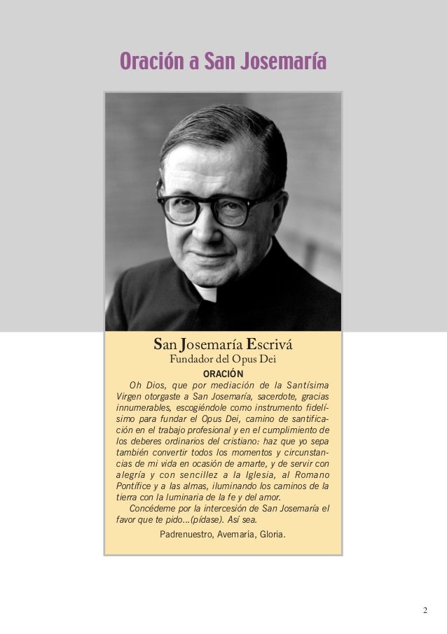 Novena A San Josemaría Para La Curación De Los Enfermos