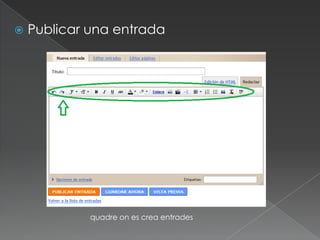 Publicar una entradaquadreon es crea entrades