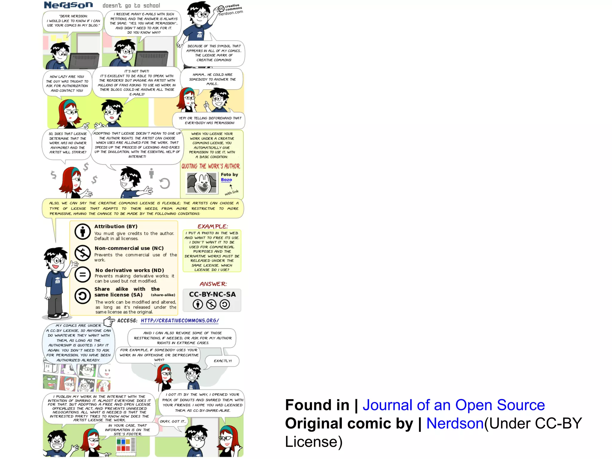 Found in |   Journal of an Open Source   Original comic by |   Nerdson (Under CC-BY License) 