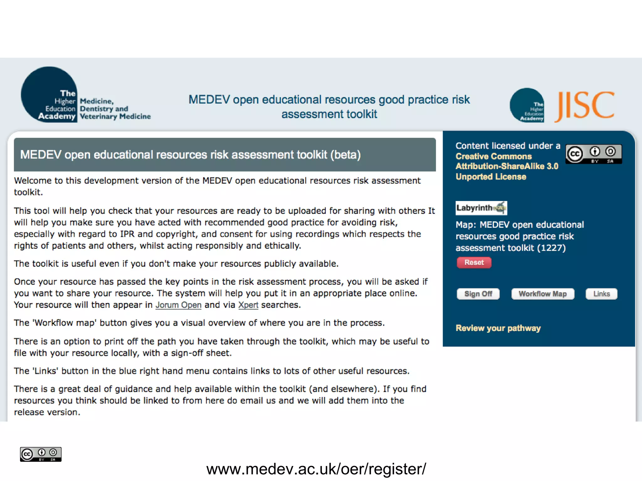 www.medev.ac.uk/oer/register/ 