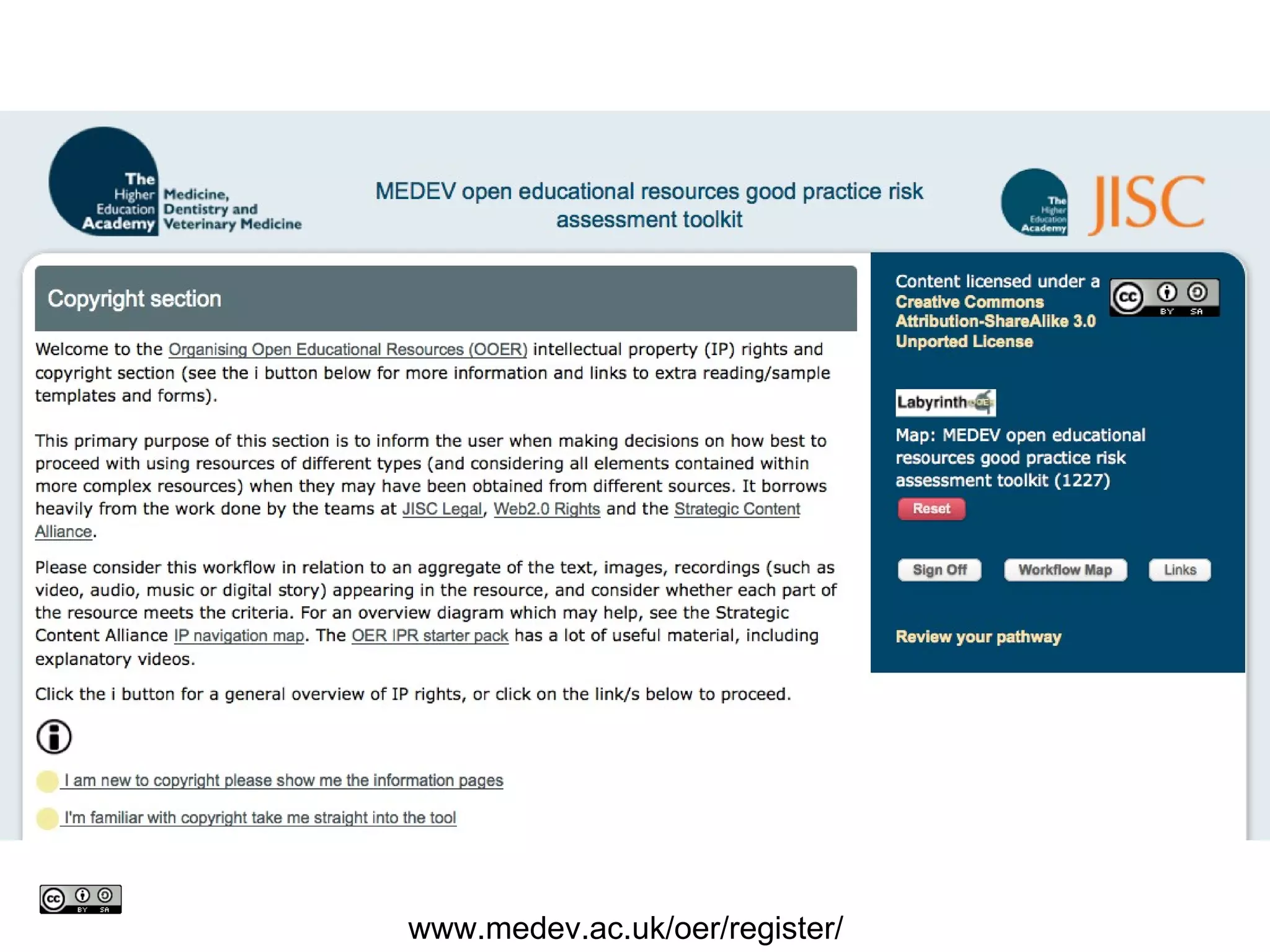 www.medev.ac.uk/oer/register/ 