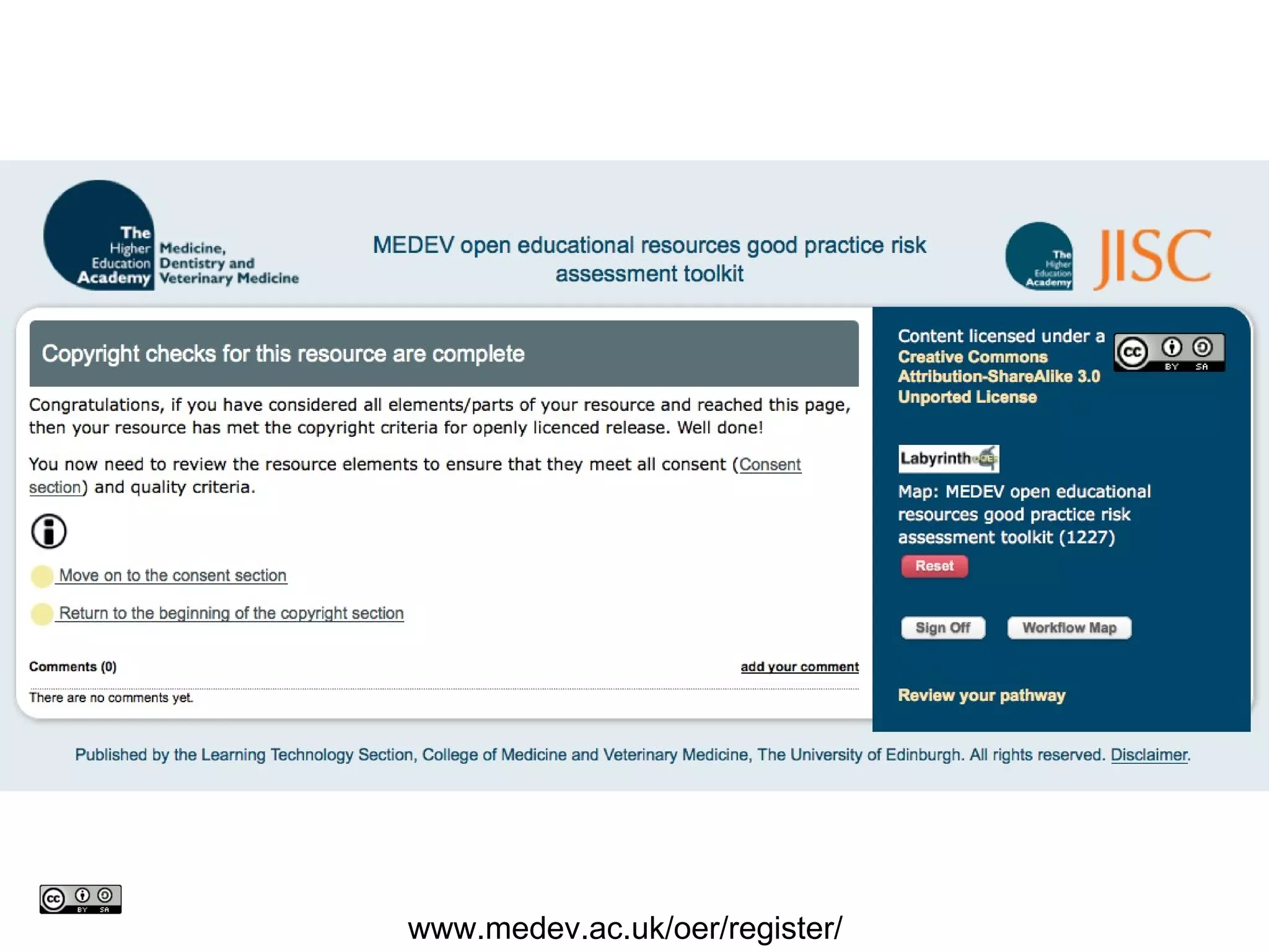 www.medev.ac.uk/oer/register/ 
