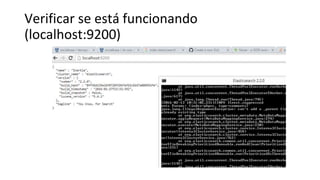 Verificar se está funcionando
(localhost:9200)
 