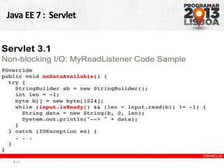 Java EE 7 : Servlet
# 27
 
