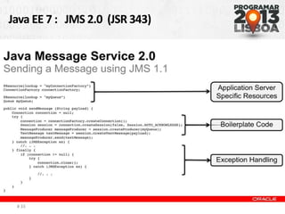 Java EE 7 : JMS 2.0 (JSR 343)
# 33
 
