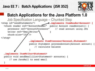 Java EE 7 : Batch Applications (JSR 352)
# 41
 