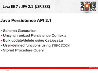 Java EE 7 : JPA 2.1 (JSR 338)
# 58
 
