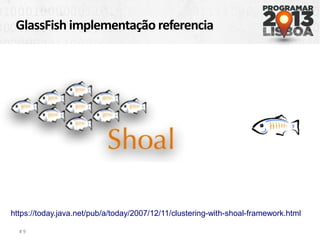 GlassFish implementação referencia
# 9
https://today.java.net/pub/a/today/2007/12/11/clustering-with-shoal-framework.html
 