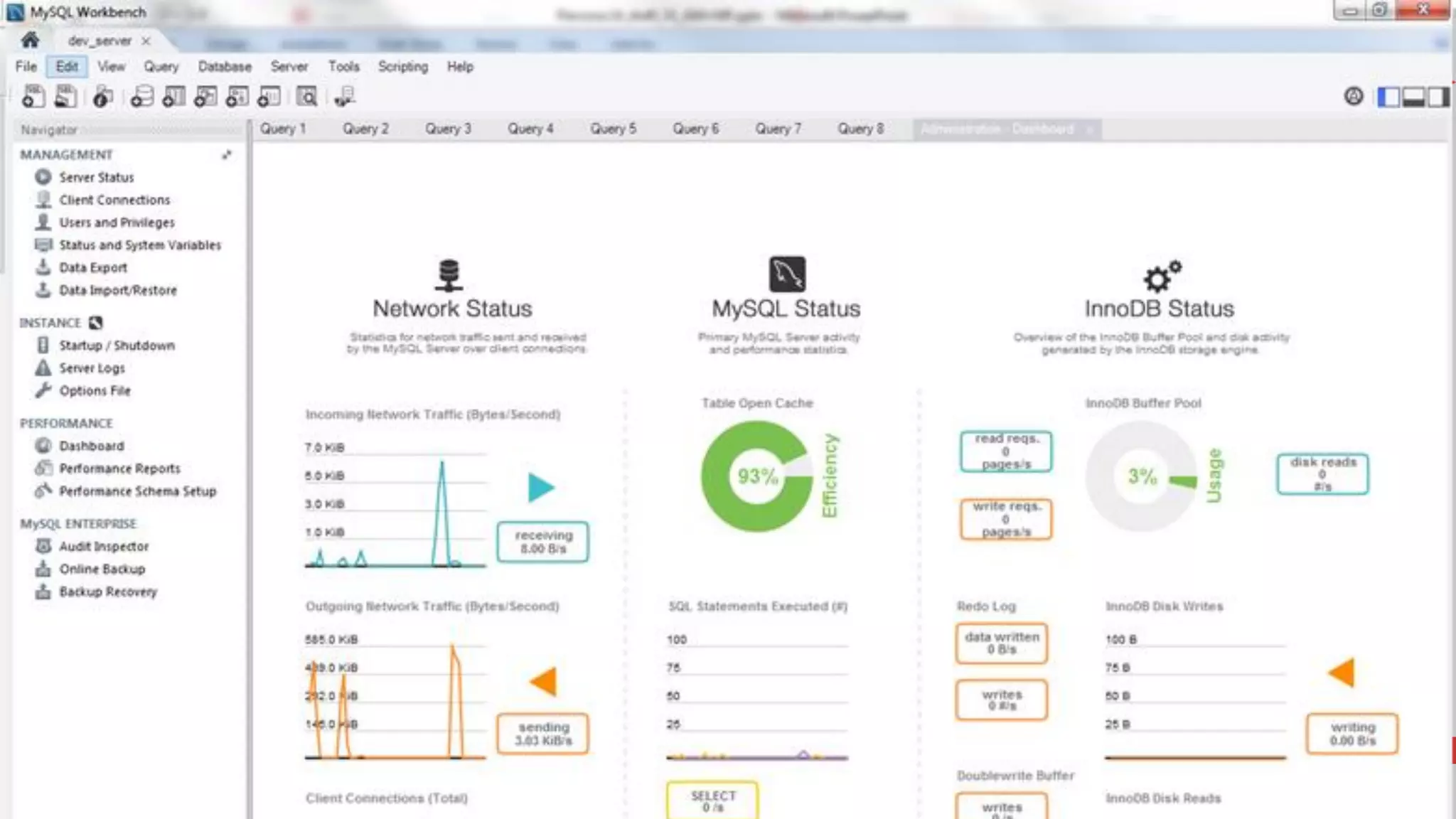 Copyright © 2014, Oracle and/or its affiliates. All rights reserved.32
MySQL Workbench 6.1
Dashboards: Performance & Status
Analyze hotspots, costly SQL statements, wait
times, locks, InnoDB stats, and more
Network, Server, InnoDB
 
