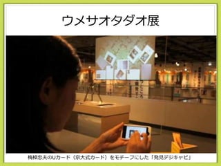 ウメサオタダオ展
梅棹忠夫のUカード（京大式カード）をモチーフにした「発見デジキャビ」
 
