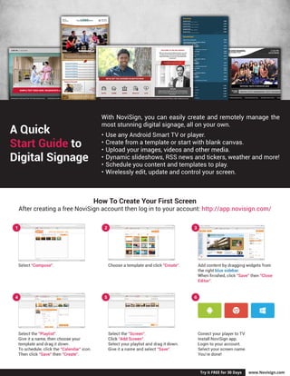 NoviSign - Quick Start User Guide | PDF