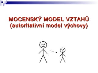 MOCENSKÝ MODEL VZTAHŮ
(autoritativní model výchovy)
 