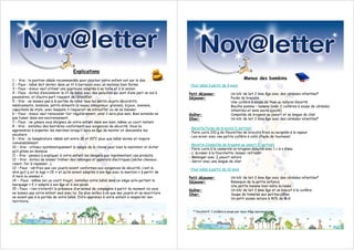 Explications
1 - Vrai : la position idéale recommandée pour coucher votre enfant est sur le dos.
                                                                                                                                          Menus des bambins
2 – Faux : bébé doit dormir dans un lit à barreaux avec un matelas bien ferme.                     • Pour bébé à partir de 9 mois
3 – Faux : mieux vaut utiliser une gigoteuse adaptée à sa taille et à la saison.
4 – Faux : évitez d’encombrer le lit de bébé avec des peluches qui sont d’une part un nid à        Petit déjeuner:              Un bib’ de lait 2 ème âge avec des céréales infantiles*
poussières, et d’autre part risquent de l’étouffer.                                                Déjeuner:                    Purée de brocolis
5 – Vrai : ne laissez pas à la portée de bébé tous les petits objets décoratifs,                                                Une cuillère à soupe de thon au naturel émietté
médicaments, bonbons, petits aliments (à noyau, oléagineux, graines), bijoux, monnaie,                                          Bouillie pomme – banane (avec 2 cuillères à soupe de céréales
capuchons de stylo…avec lesquels il risquerait de s’étouffer ou de se blesser.                                                  infantiles et sans sucre ajouté)
6 – Faux : mieux vaut renouveler l’air régulièrement, ainsi il sera plus sain. Bien entendu ne     Goûter:                      Compotée de brugnon au yaourt et sa langue de chat
pas fumer dans son environnement.                                                                  Dîner:                       Un bib’ de lait 2 ème âge avec des céréales infantiles*
7 – Faux : ne jamais vous éloignez de votre enfant dans son bain, même un court instant.
8 – Vrai : installez des barrières conforment aux exigences de sécurité. Vous lui
                                                                                                   • Recette Purée de brocolis (1 portion)
apprendrez à arpenter les marches lorsqu’il sera en âge de monter et descendre les
                                                                                                   - Faire cuire 210 g de fleurettes de brocolis frais ou surgelés à la vapeur
escaliers.
                                                                                                   - Les mixer avec une petite cuillère à café d’huile de tournesol
9 – Vrai : la température idéale est entre 18 et 20°C pour que bébé dorme et respire
convenablement.                                                                                    • Recette Compotée de brugnon au yaourt (1 portion)
10 – Vrai : utilisez systématiquement la sangle de la chaise pour bien le maintenir et éviter      - Faire cuire à la casserole un brugnon épluché avec 1 c à s d’eau
qu’il glisse en dessous.                                                                           - L’ écraser à la fourchette, laisser refroidir
11 – Vrai : pensez à expliquer à votre enfant les dangers que représentent ces produits.           - Mélanger avec ½ yaourt nature
12 – Vrai : évitez de laisser traîner des rallonges et appareils électriques (sèche-cheveux,       - Servir avec une langue de chat
rasoir, fer à repasser…).
13 – Faux : vérifiez que ces jouets soient conformes aux exigences de sécurité, c’est-à-           • Pour bébé à partir de 10 mois
dire qu’il y ait le logo « CE » et qu’ils soient adaptés à son âge avec la mention « à partir de
X mois ou années ».                                                                                Petit déjeuner:              Un bib’ de lait 2 ème âge avec des céréales infantiles*
14 – Faux : même sur un court trajet, installez votre bébé dans un siège auto portant le           Déjeuner:                    Ramequin de la petite enfance
marquage « E » adapté à son âge et à son poids.                                                                                 Une petite banane bien mûre écrasée
15 – Faux : rien n’interdit la présence d’un animal de compagnie à partir du moment où vous        Goûter:                      Un bib’ de lait 2 ème âge et un biscuit à la cuillère
ne laissez pas votre enfant seul avec lui. De plus veillez à ce que ses jouets et sa nourriture    Dîner:                       Soupe de tomates aux petites pâtes
ne soient pas à la portée de votre bébé. Enfin apprenez à votre enfant à respecter son                                          Un petit suisse nature à 40% de M.G
territoire.

                                                                                                     * Facultatif: 1 cuillère à soupe par mois d’âge maximum/jour
 