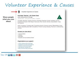 Volunteer Experience & Causes
Show people
what you care
about

Follow E2M:

 