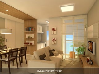 LIVING 02 DORMITÓRIOS 
