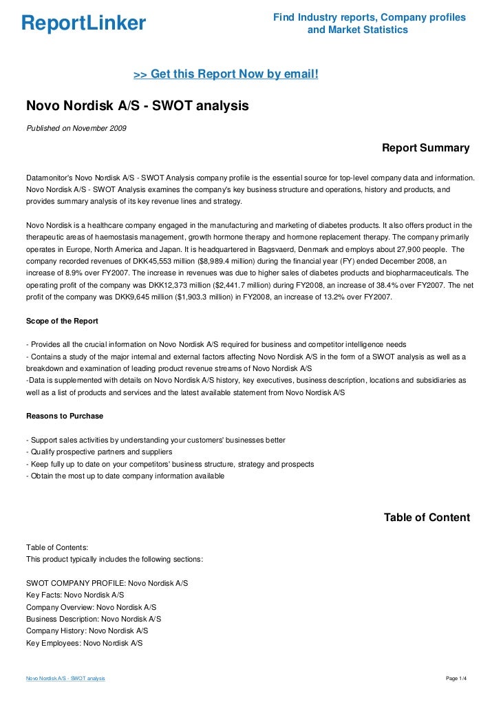 novo nordisk a s swot analysis novo nordisk email format
