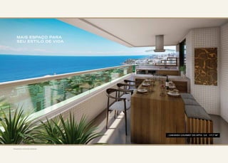 / VARANDA GOURMET DO APTO. 3/4 - 117,7 M2
MAIS ESPAÇO PARA
SEU ESTILO DE VIDA
Perspectivas meramente ilustrativas
 