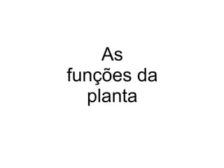 As
funções da
  planta
 