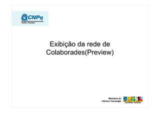 Exibição da rede de
Colaborades(Preview)
 