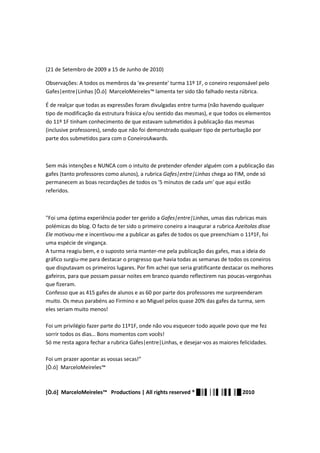 Gafes Coneiros Awards 