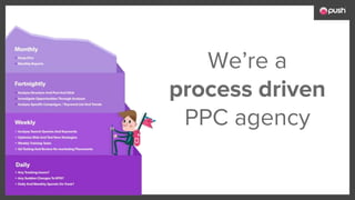 We’re a
process driven
PPC agency
 