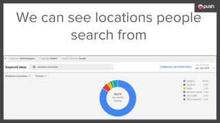 We can see locations people
search from
 
