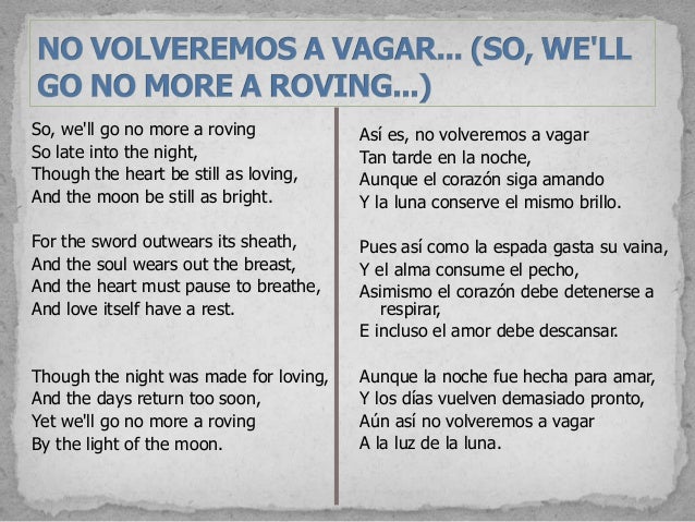 No volveremos a vagar lord byron