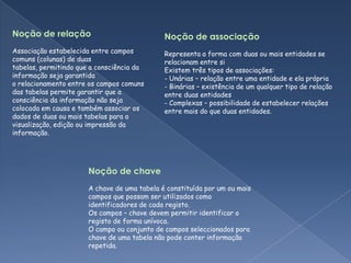 Existem no mercado muitas ferramentas para informatizar uma base de dados:      Microsoft Access      FileMaker      Microsoft SQL      Oracle      Informix      DB2      Etc.Estes são alguns dos produtos que permitem criar, utilizar e manter bases de dados. 