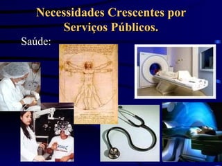 Necessidades Crescentes por Serviços Públicos. Saúde: 