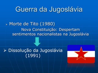  TerrorismoGuerra do Golfo (1ª)Invasão do Kuwait pelo Iraque (1990)Objectivo: Dominar os Campos de 	Petróleo do KuwaitReacção Americana Operação “Tempestade no Deserto”Independência do Kuwait assegurada