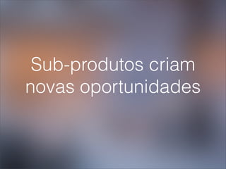 Sub-produtos criam
novas oportunidades
 