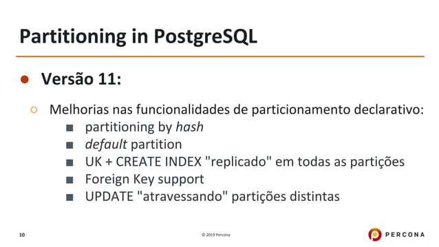 Novos recursos do postgre sql para sharding | PPT